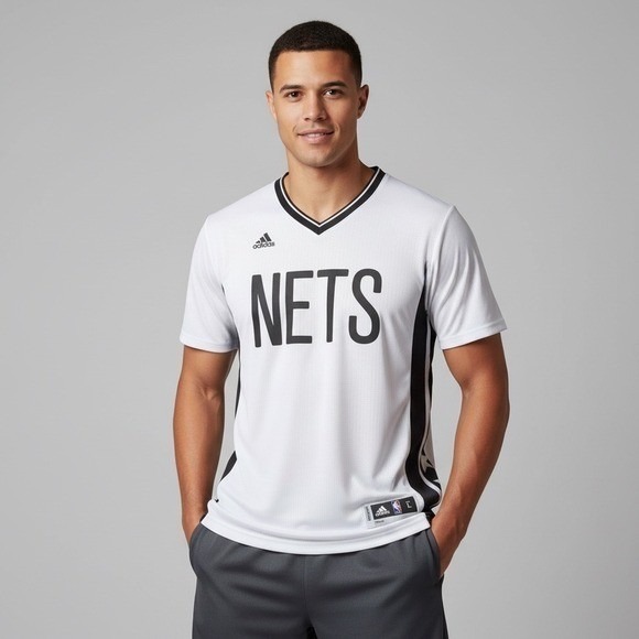 adidas Other - Adidas‎ Brooklyn Nets NBA Pride Swingman Jersey White Mens Large